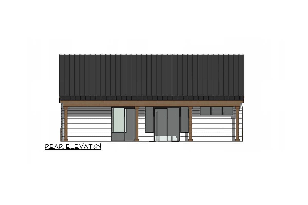 Plan 420207WNT: Modern Farmhouse House Plan with 3 Bedrooms and Vaulted Living Area - Image #3 - Contemporary, Country, Modern Farmhouse, Mountain, New American