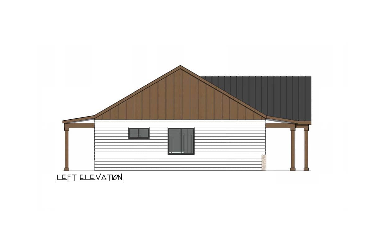 Plan 420207WNT: Modern Farmhouse House Plan with 3 Bedrooms and Vaulted Living Area - Image #5 - Contemporary, Country, Modern Farmhouse, Mountain, New American