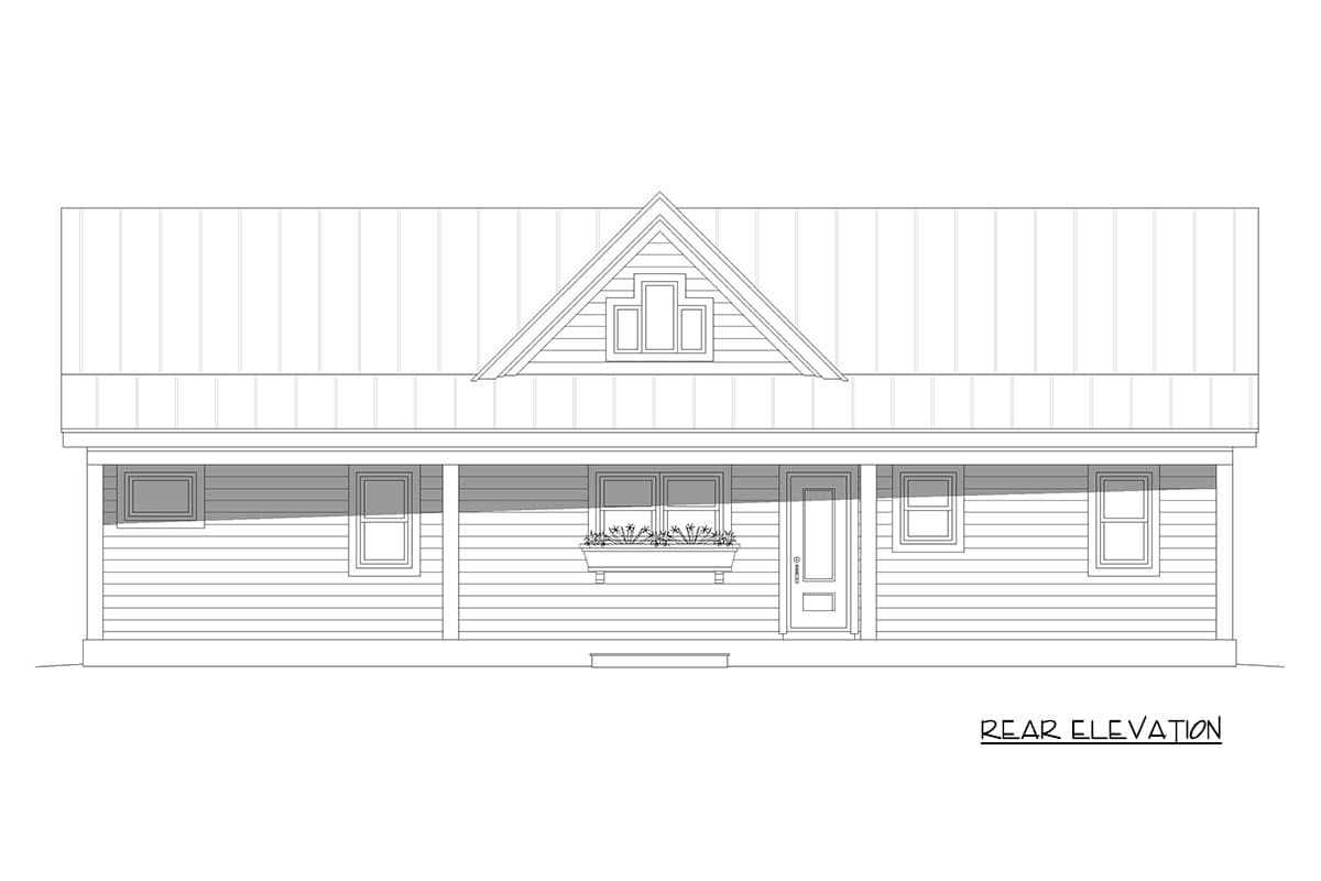 Plan 680707VR: Farmhouse House Plan with Two Bedrooms and Expansive Covered Porches - Image #4 - Farmhouse, Traditional