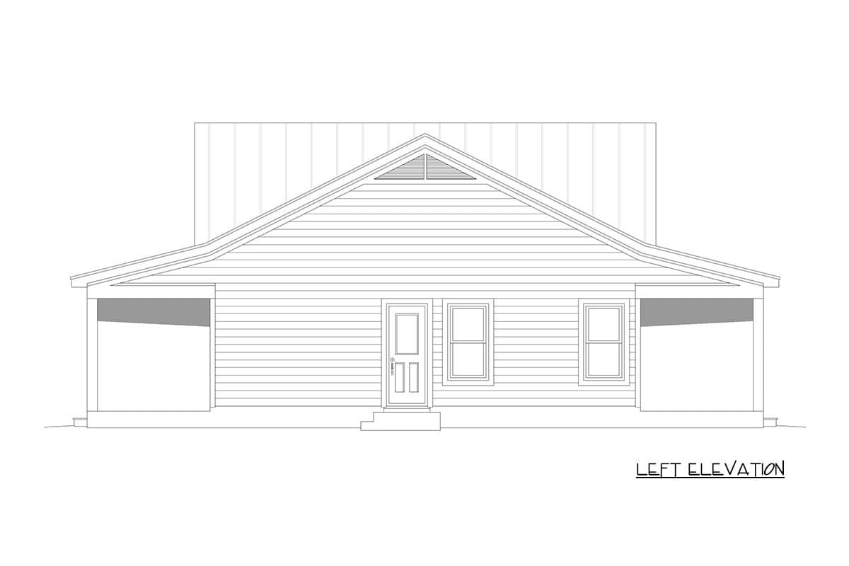 Plan 680707VR: Farmhouse House Plan with Two Bedrooms and Expansive Covered Porches - Image #3 - Farmhouse, Traditional