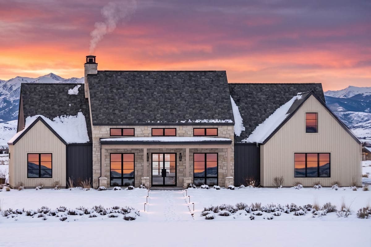 Plan 818222JSS: Modern Farmhouse House Plan with 4 Bedrooms and Attached Garage - Image #3 - Country, Hill Country, Modern Farmhouse, Mountain