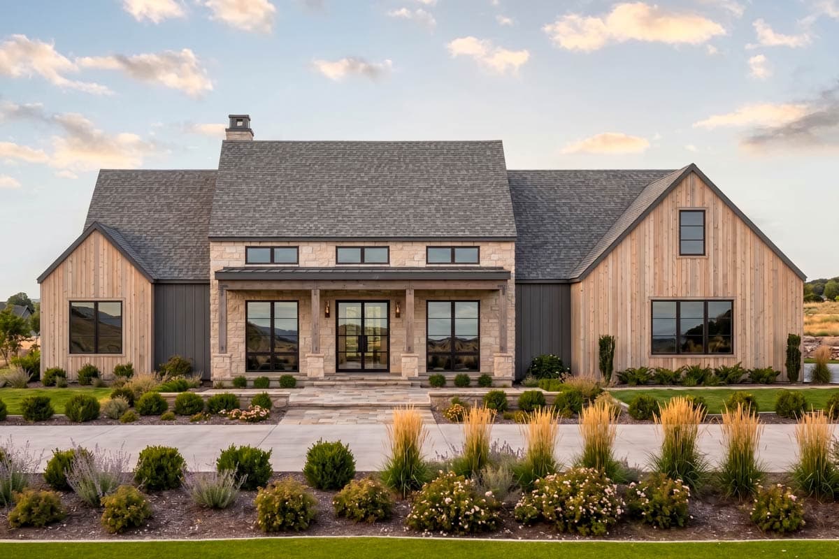 Plan 818222JSS: Modern Farmhouse House Plan with 4 Bedrooms and Attached Garage - Image #3 - Country, Hill Country, Modern Farmhouse, Mountain