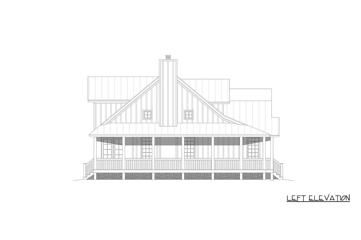 Plan 680708VR: 3 Bedroom Farmhouse House Plan with Expansive Porch and Finished Bonus Room - Image #3 - Craftsman, Farmhouse, New American