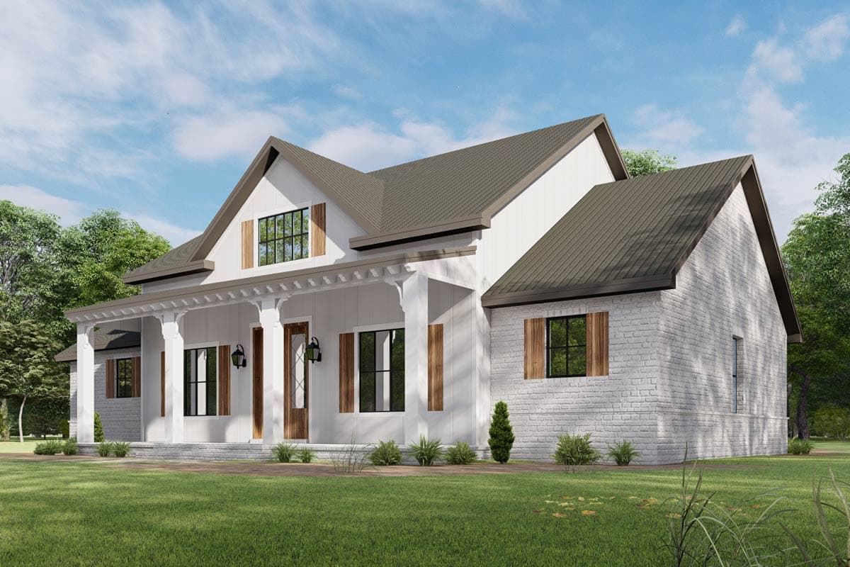 Plan 777080MTL: Modern Farmhouse House Plan with Three Bedrooms and Attached Carport - Image #8 - Country, Modern Farmhouse, New American