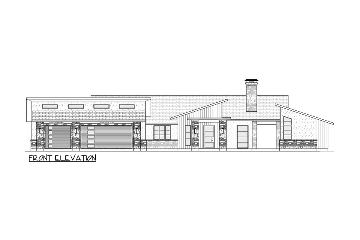 Plan 915066CHP: Contemporary Dogtrot House Plan with Three Bedrooms and Expansive Outdoor Living - Image #11 - Contemporary, Mid Century Modern, Modern, Ranch