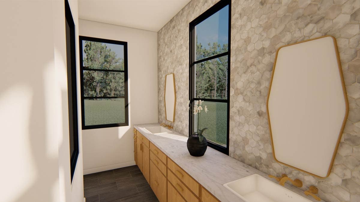 Plan 915066CHP: Contemporary Dogtrot House Plan with Three Bedrooms and Expansive Outdoor Living - Image #12 - Contemporary, Mid Century Modern, Modern, Ranch