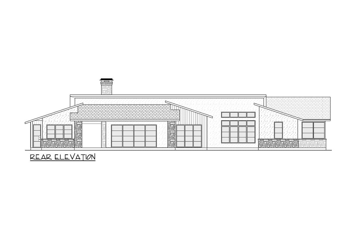 Plan 915066CHP: Contemporary Dogtrot House Plan with Three Bedrooms and Expansive Outdoor Living - Image #13 - Contemporary, Mid Century Modern, Modern, Ranch