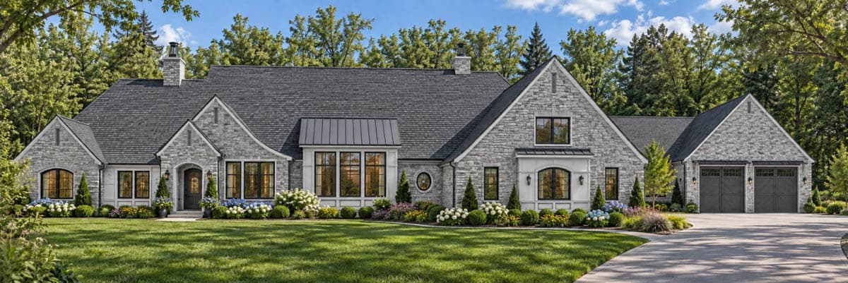 Plan 849181PGE: European House Plan with Sport Court and Expansive Garage - Image #2 - European, French Country, New American, Traditional