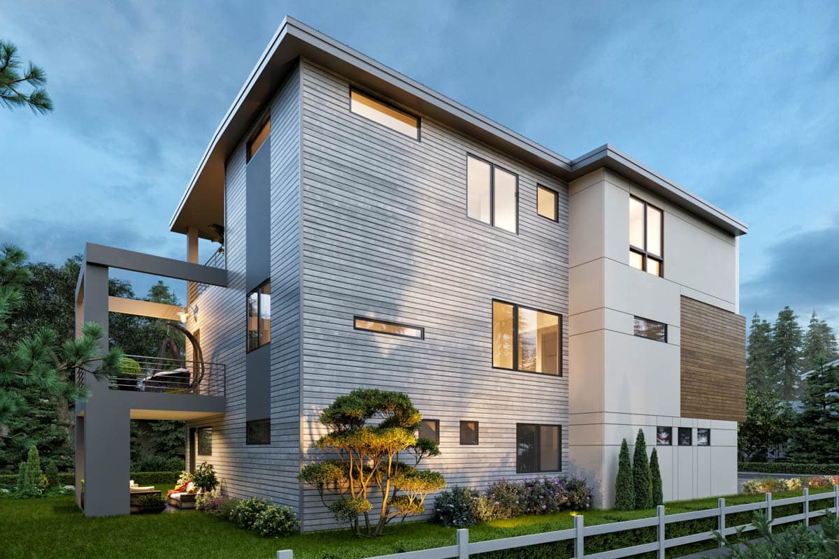 Plan 666323RAF: Contemporary Northwest House Plan with Attached ADU and Rooftop Deck - Image #5 - Contemporary, Modern, Northwest