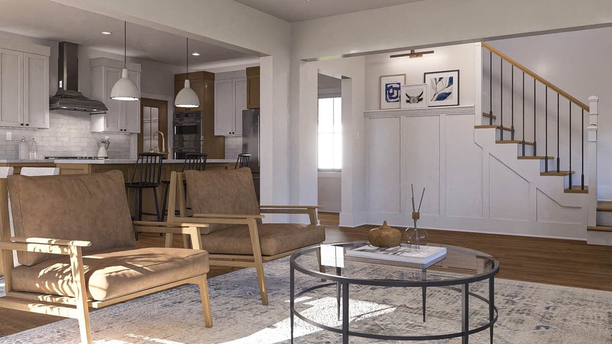 Plan 623677DJ: Modern Farmhouse Duplex House Plan with Three Bedrooms and Attached Garages - Image #9 - Modern Farmhouse, New American