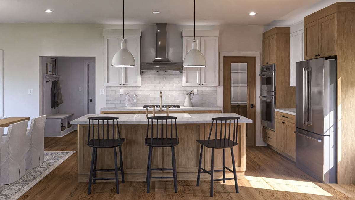 Plan 623677DJ: Modern Farmhouse Duplex House Plan with Three Bedrooms and Attached Garages - Image #13 - Modern Farmhouse, New American