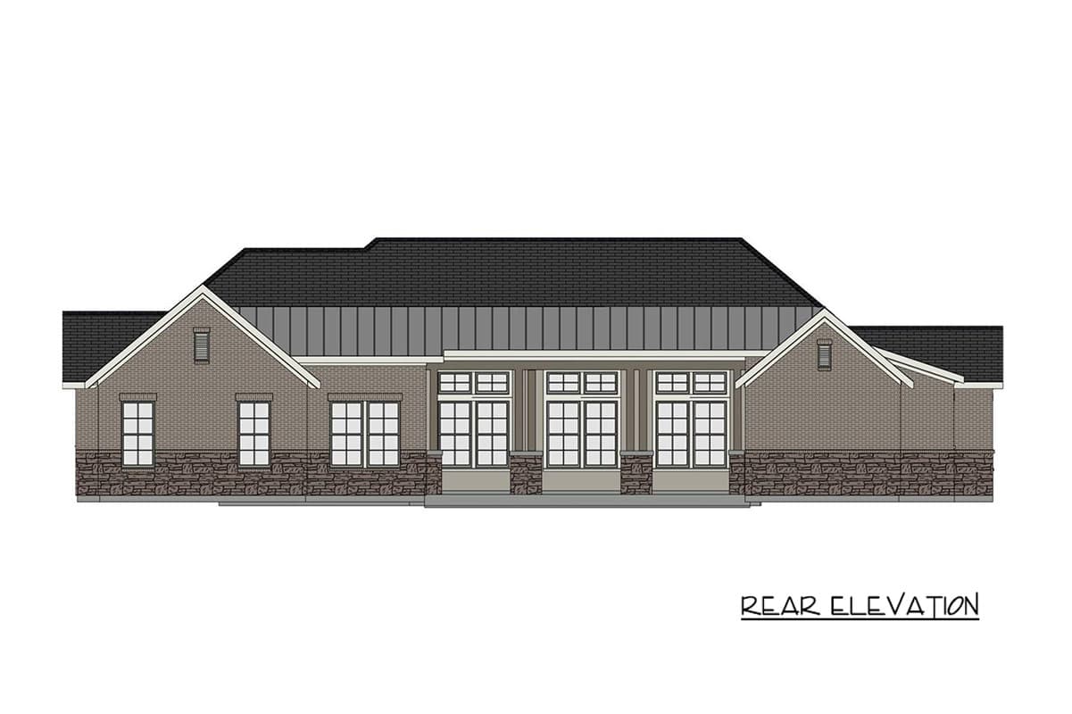Plan 54077LK: Craftsman Hill Country House Plan with Three Bedrooms and Flex Room - Image #3 - Craftsman, Farmhouse, Hill Country