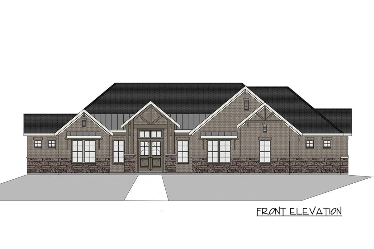 Plan 54077LK: Craftsman Hill Country House Plan with Three Bedrooms and Flex Room - Image #2 - Craftsman, Farmhouse, Hill Country