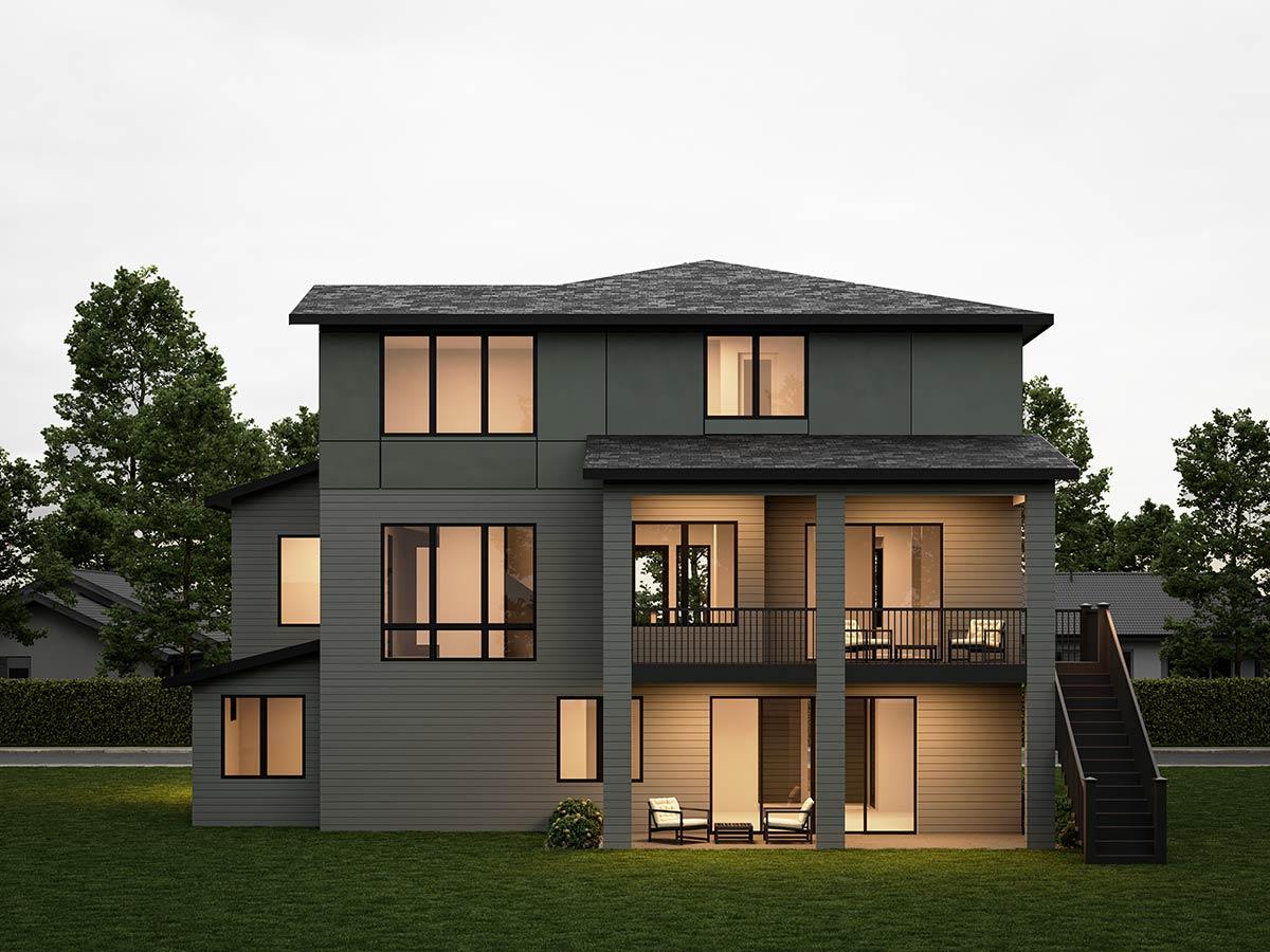 Plan 666324RAF: Contemporary Northwest Multi-Generational House Plan with Attached First-Floor Apartment - Image #2 - Contemporary, Modern, Northwest