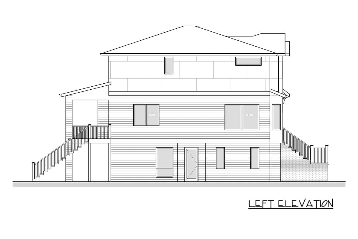 Plan 666324RAF: Contemporary Northwest Multi-Generational House Plan with Attached First-Floor Apartment - Image #7 - Contemporary, Modern, Northwest