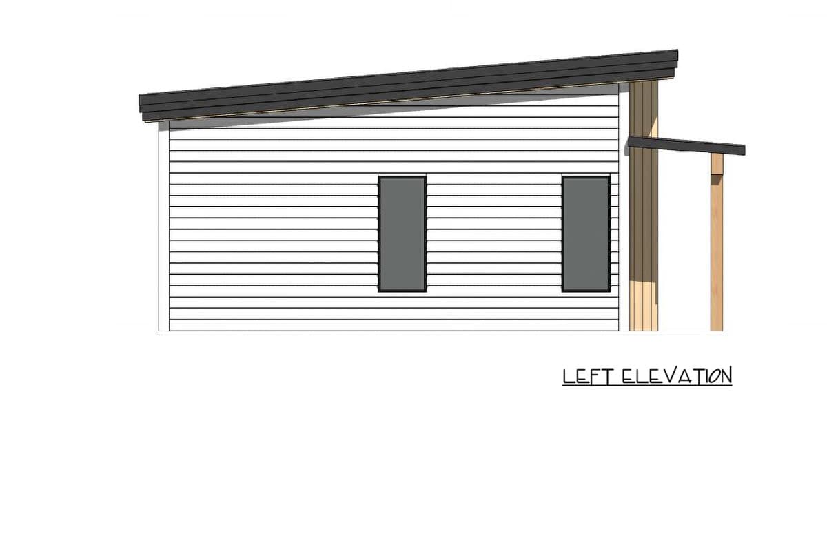 Plan 420209WNT: Contemporary Northwest Cabin House Plan with One Bedroom and Porch - Image #3 - Cabin, Contemporary, Northwest