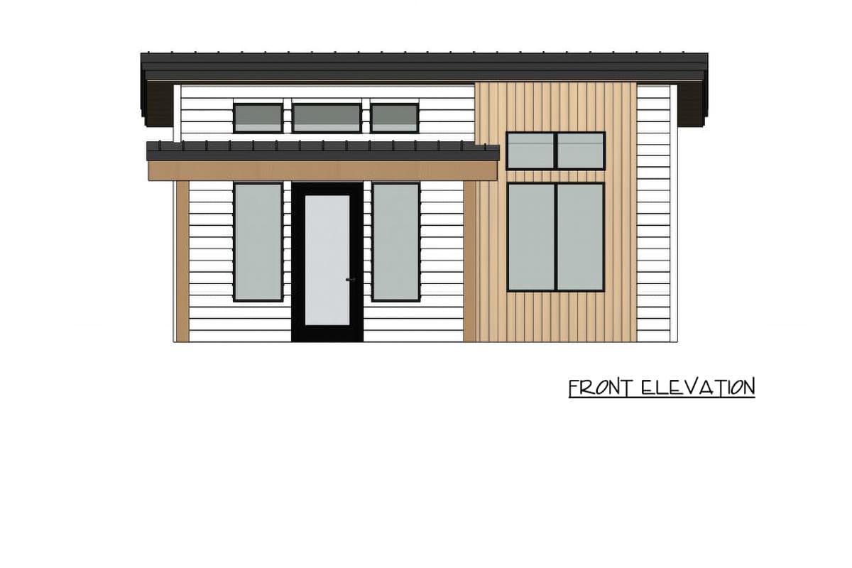 Plan 420209WNT: Contemporary Northwest Cabin House Plan with One Bedroom and Porch - Image #2 - Cabin, Contemporary, Northwest