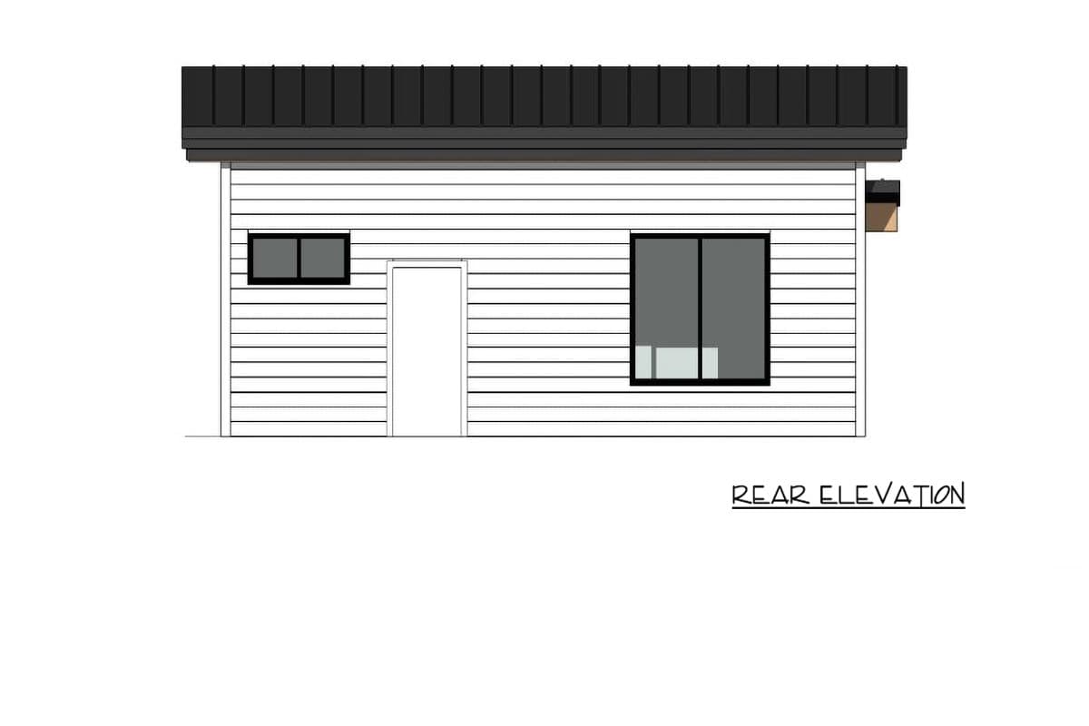Plan 420209WNT: Contemporary Northwest Cabin House Plan with One Bedroom and Porch - Image #4 - Cabin, Contemporary, Northwest