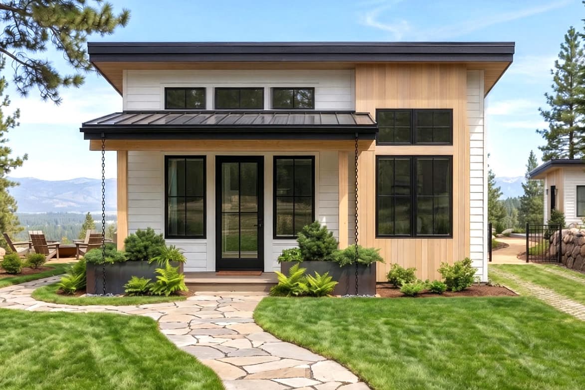 Plan image - 420209WNT:Contemporary Northwest Cabin House Plan with One Bedroom and Porch