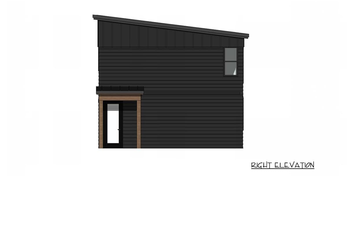 Plan 420210WNT: Contemporary Northwest Cabin House Plan with Two Bedrooms and Drive-Under Garage - Image #4 - Cabin, Contemporary, Northwest