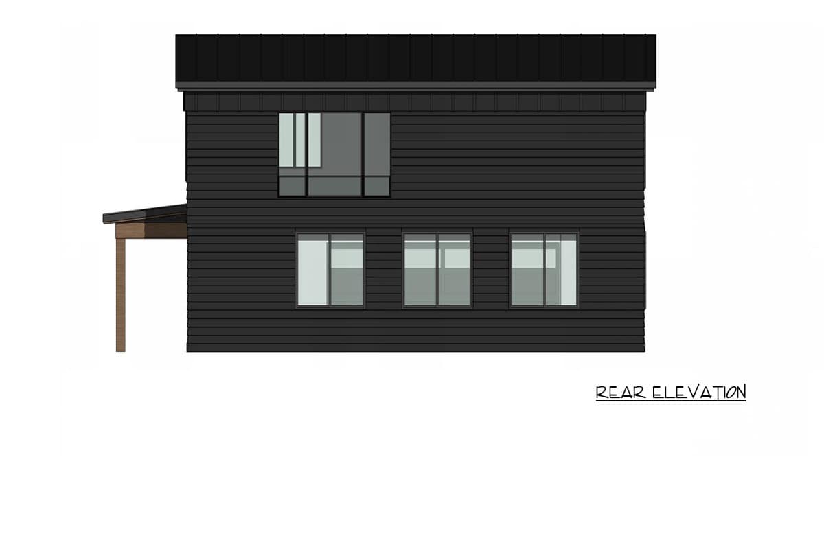 Plan 420210WNT: Contemporary Northwest Cabin House Plan with Two Bedrooms and Drive-Under Garage - Image #5 - Cabin, Contemporary, Northwest