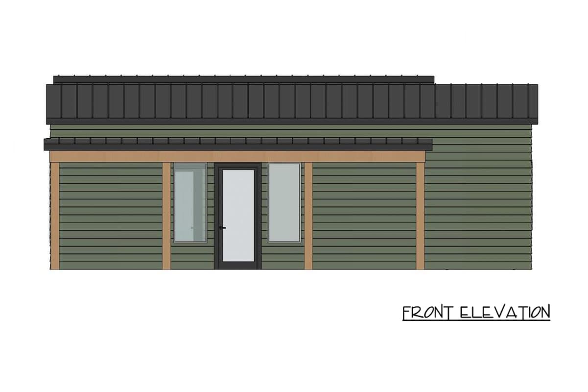 Plan 420211WNT: Modern Northwest Cabin House Plan with Two Bedrooms and Front Porch - Image #2 - Cabin, Contemporary, Northwest