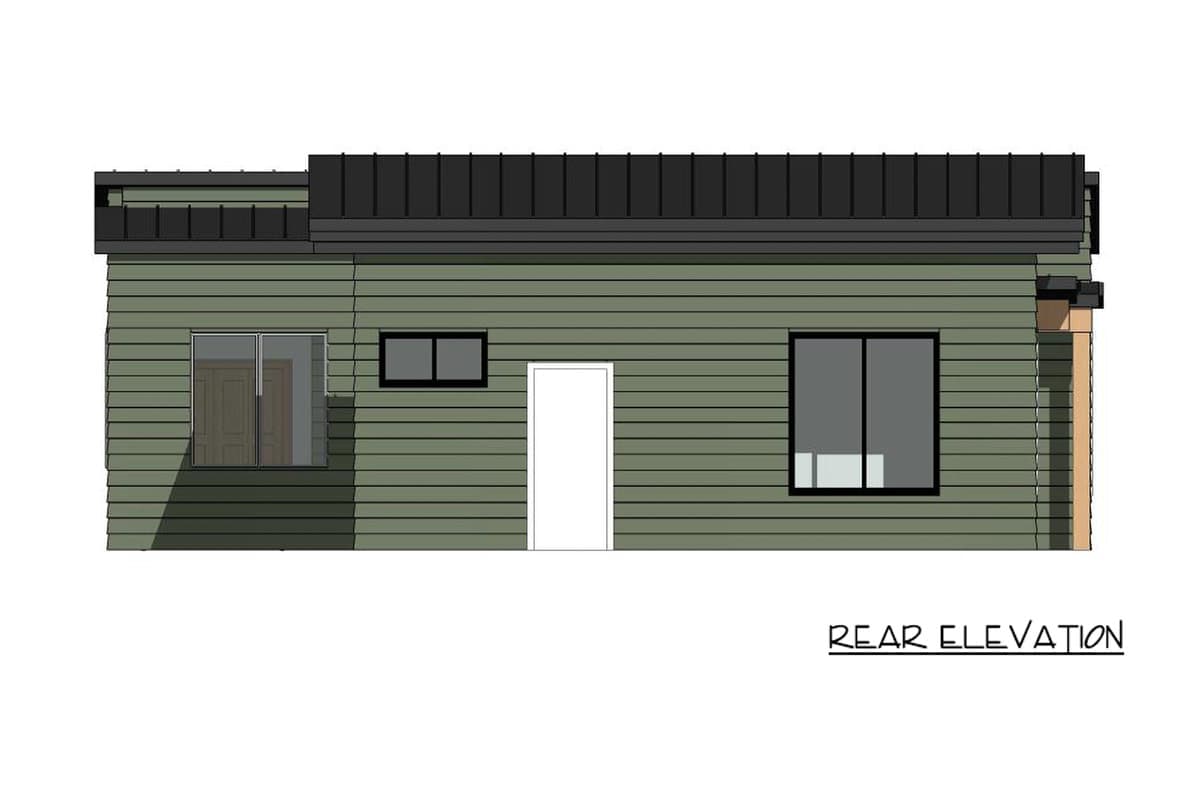 Plan 420211WNT: Modern Northwest Cabin House Plan with Two Bedrooms and Front Porch - Image #4 - Cabin, Contemporary, Northwest