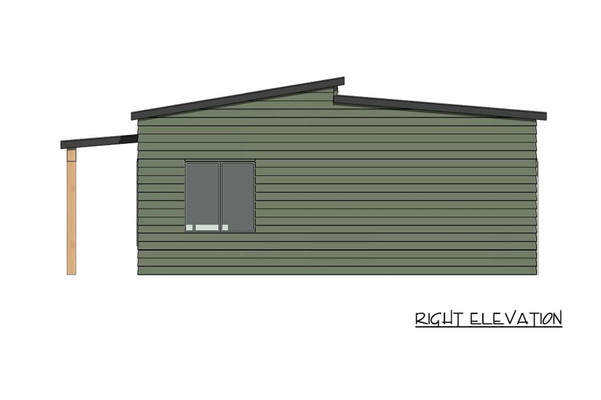 Plan 420211WNT: Modern Northwest Cabin House Plan with Two Bedrooms and Front Porch - Image #5 - Cabin, Contemporary, Northwest