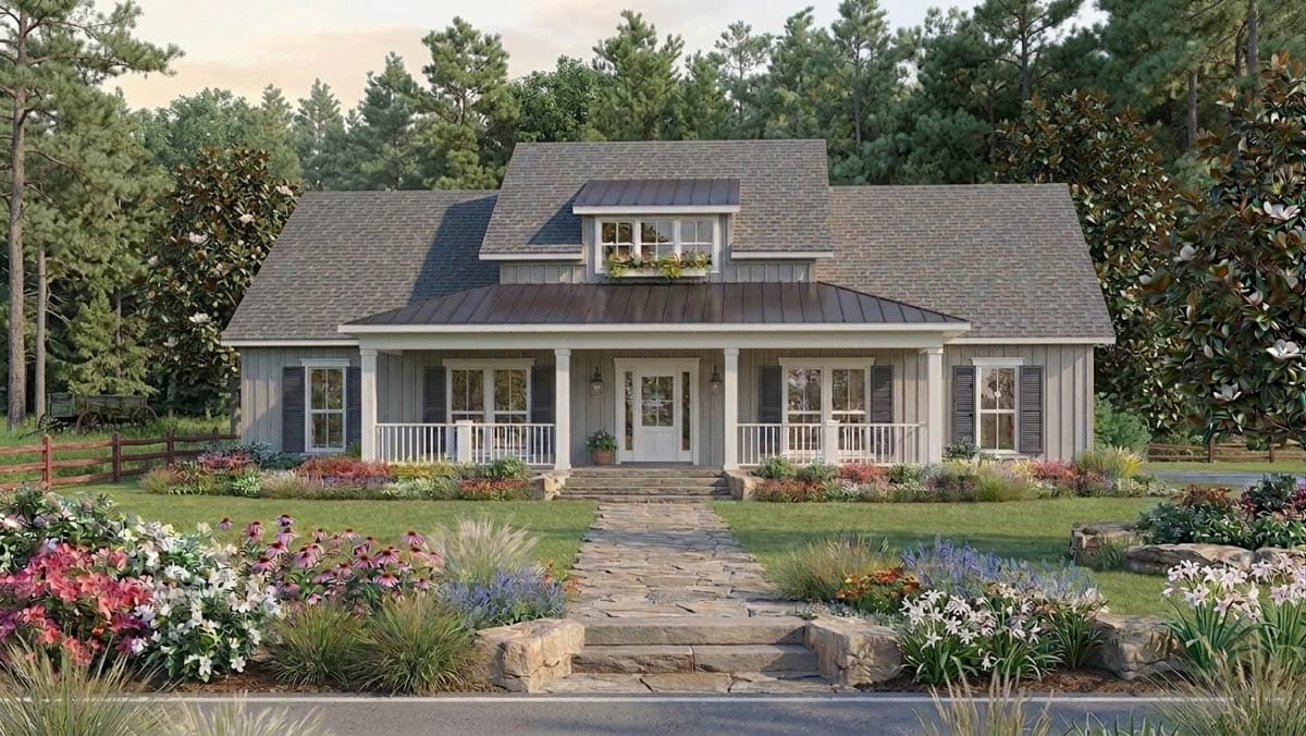 Plan 51411MM: Modern Farmhouse House Plan with Three Bedrooms and Expansive Porches - Image #2 - Country, Modern Farmhouse, Traditional