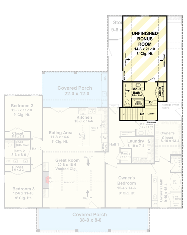 Plan 51411MM: Modern Farmhouse House Plan with Three Bedrooms and Expansive Porches - Floor Plan - 2nd Level - Country, Modern Farmhouse, Traditional