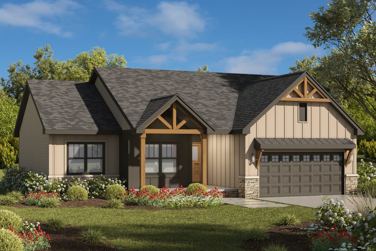 Plan image - 42789DB:Modern Craftsman Ranch House Plan with 3 Bedrooms and 2 Baths