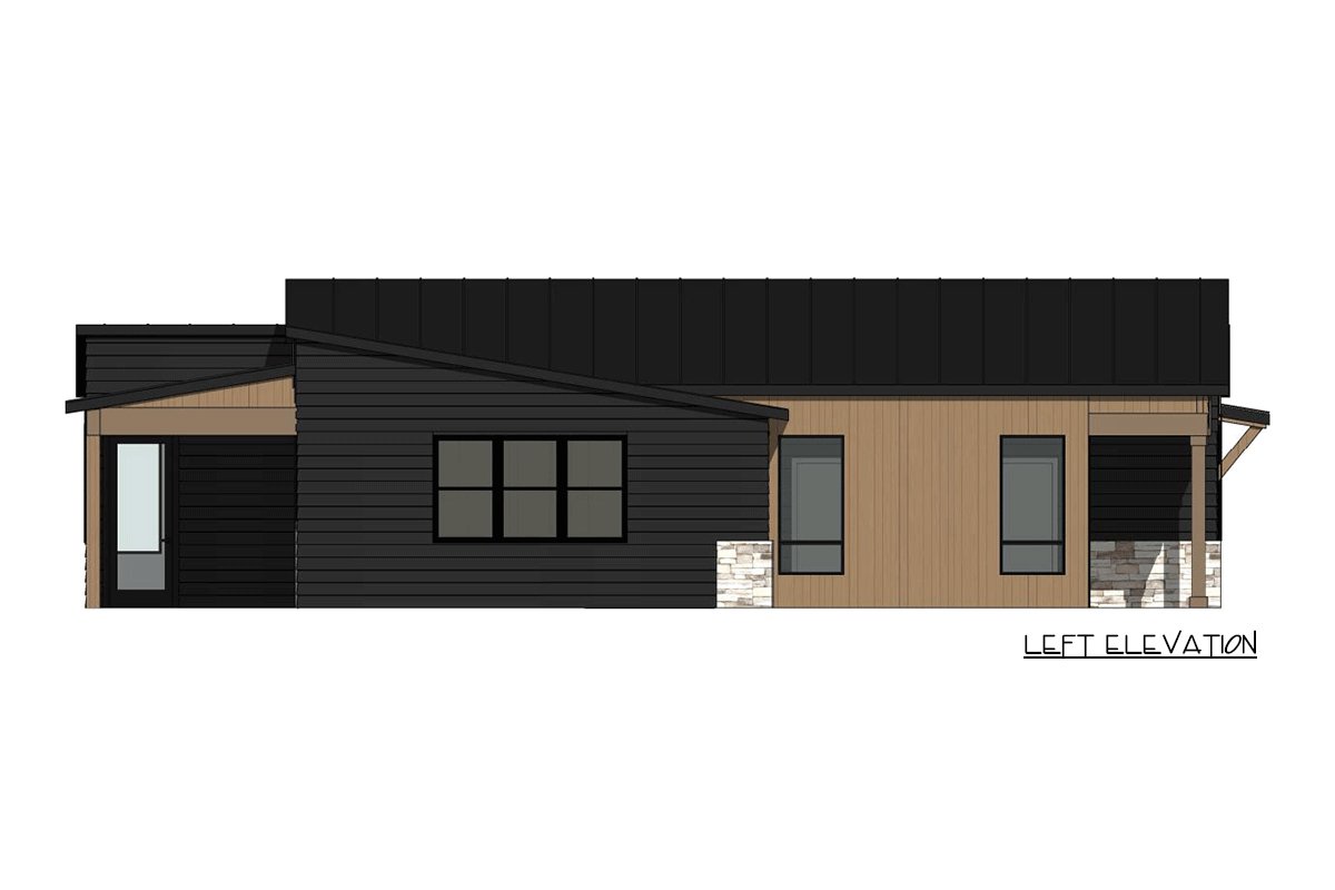 Plan 421053HFC: Modern Craftsman Style House Plan With Organic Tones and Dramatic Sloped Roof - Image #3 - Cabin, Contemporary, Cottage, Craftsman, Modern, Northwest