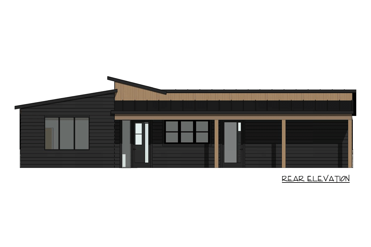 Plan 421053HFC: Modern Craftsman Style House Plan With Organic Tones and Dramatic Sloped Roof - Image #4 - Cabin, Contemporary, Cottage, Craftsman, Modern, Northwest