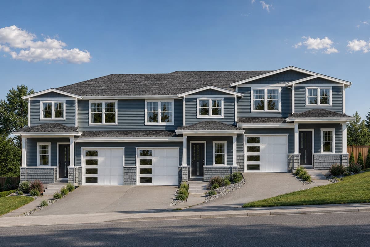 Plan image - 720201DA:Contemporary Three Bedroom Multi-Family House Plan with Attached Garages