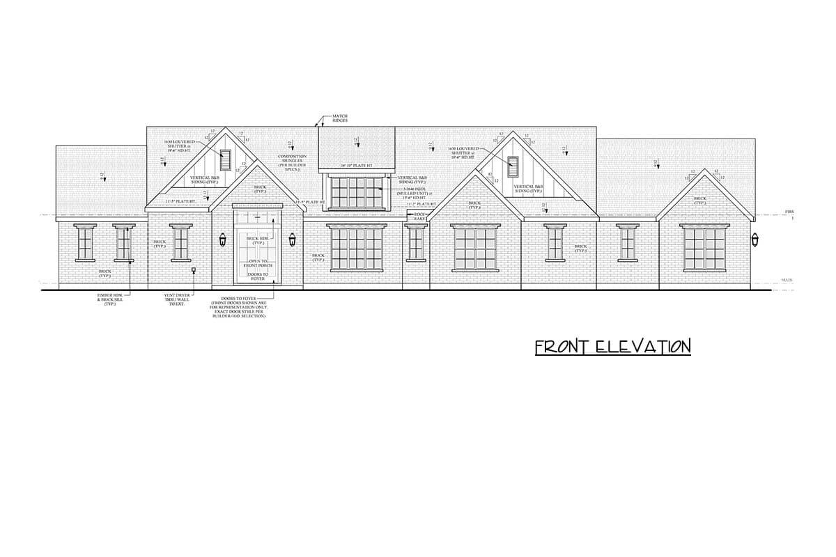 Plan 440054PWL: Transitional Style House Plan with 3 Bedrooms and Split Floor Plan - Image #2 - European, Transitional