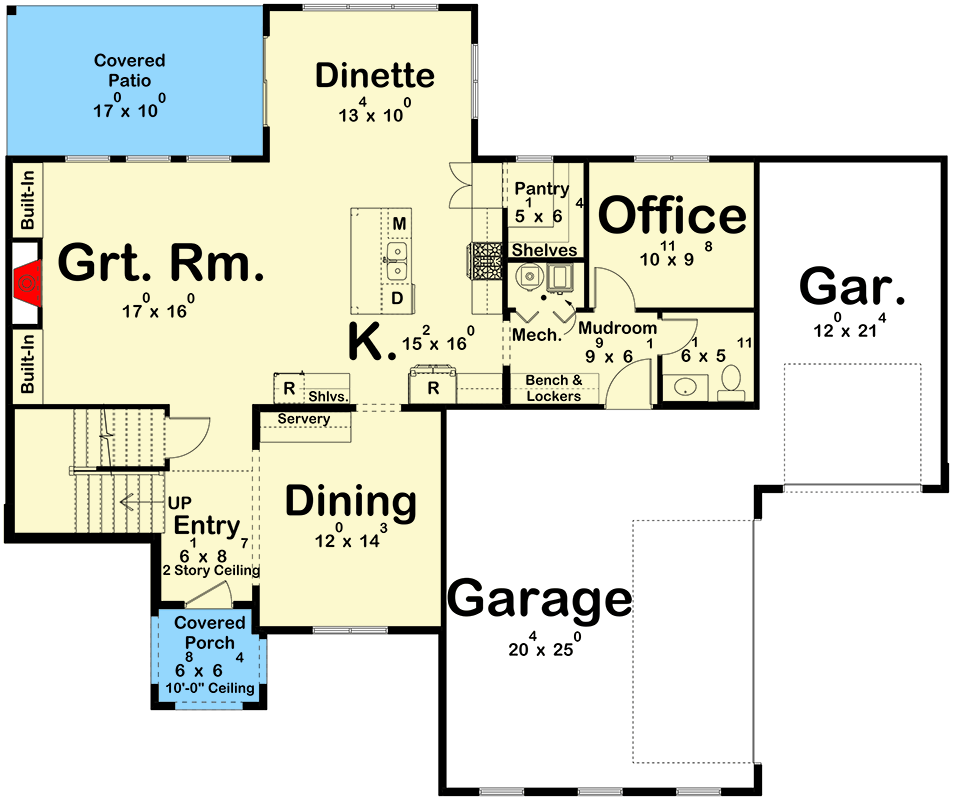 Plan 623678DJ: Modern Farmhouse House Plan with 4 Bedrooms and 3-Car Garage - Floor Plan - Mian Level - Slab / Crawl Foundation - Modern Farmhouse, Traditional