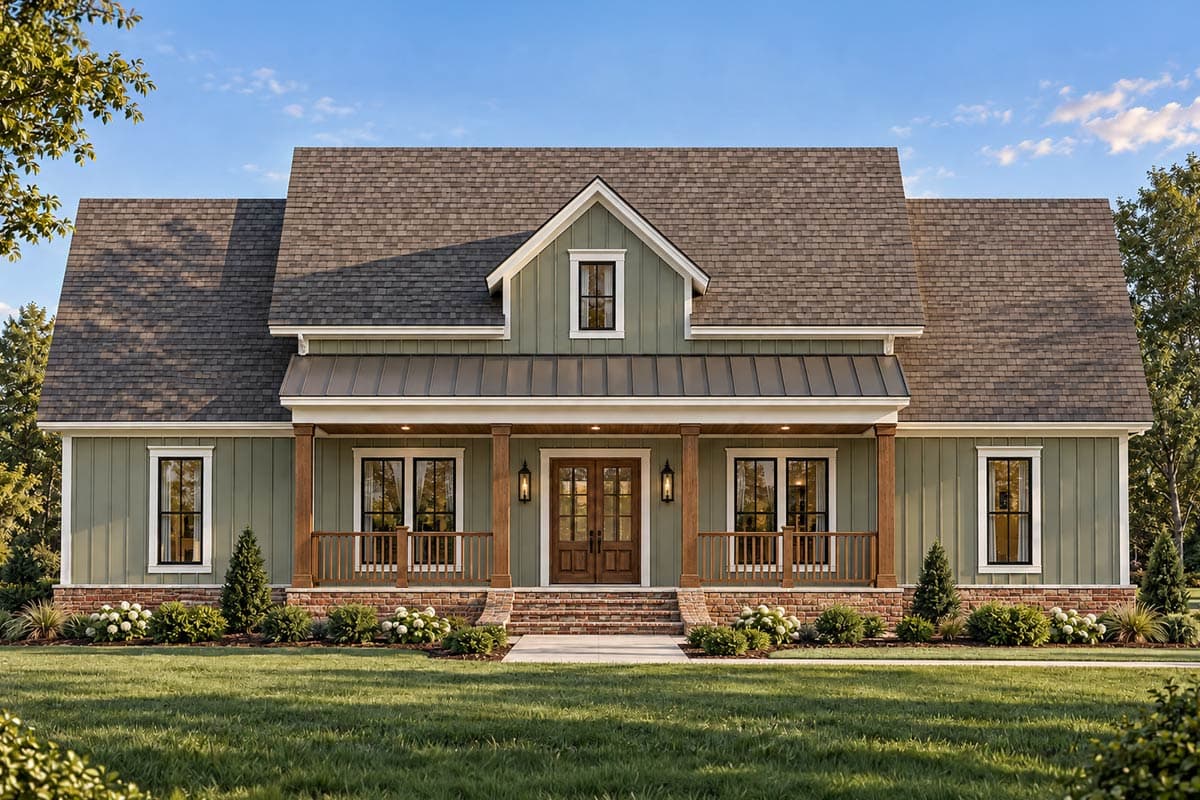 Plan image - 51412MM:Modern Farmhouse House Plan with 3 Bedrooms and Optional Bonus Room