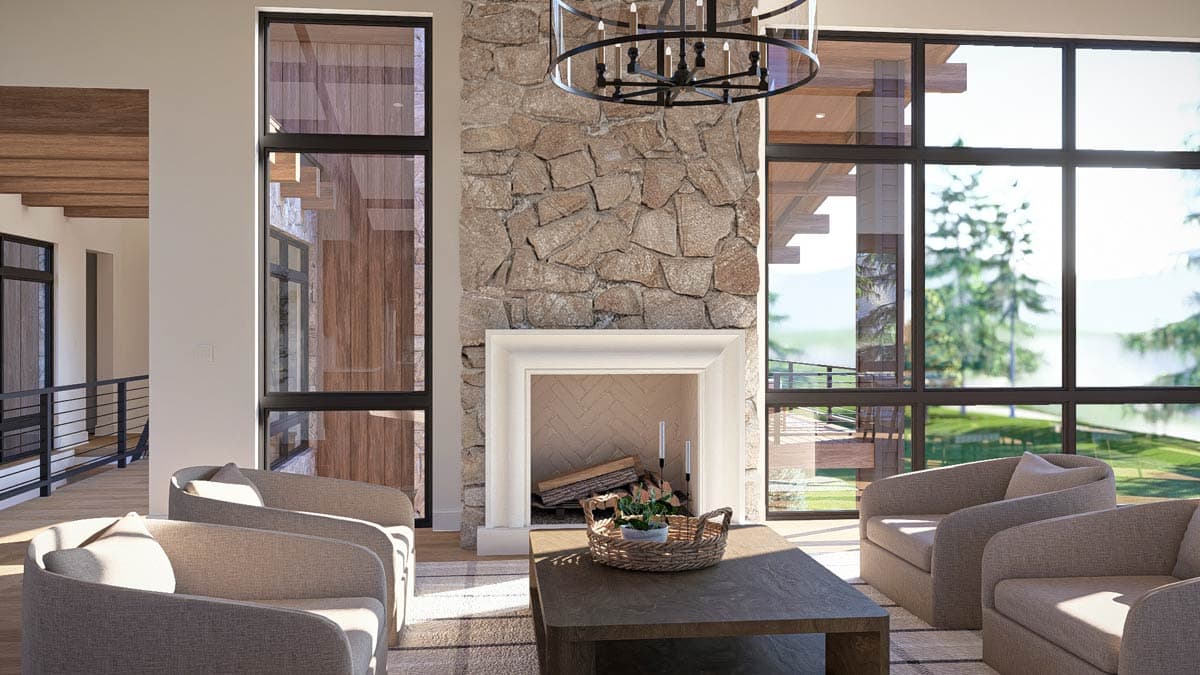 Plan 623679DJ: Modern Mountain House Plan with 3-Car Garage and Courtyard Living - Image #12 - Contemporary, Modern, Mountain