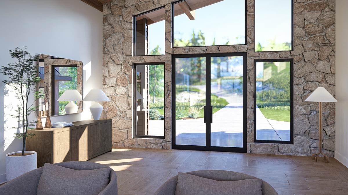 Plan 623679DJ: Modern Mountain House Plan with 3-Car Garage and Courtyard Living - Image #10 - Contemporary, Modern, Mountain