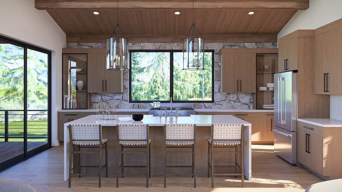 Plan 623679DJ: Modern Mountain House Plan with 3-Car Garage and Courtyard Living - Image #13 - Contemporary, Modern, Mountain