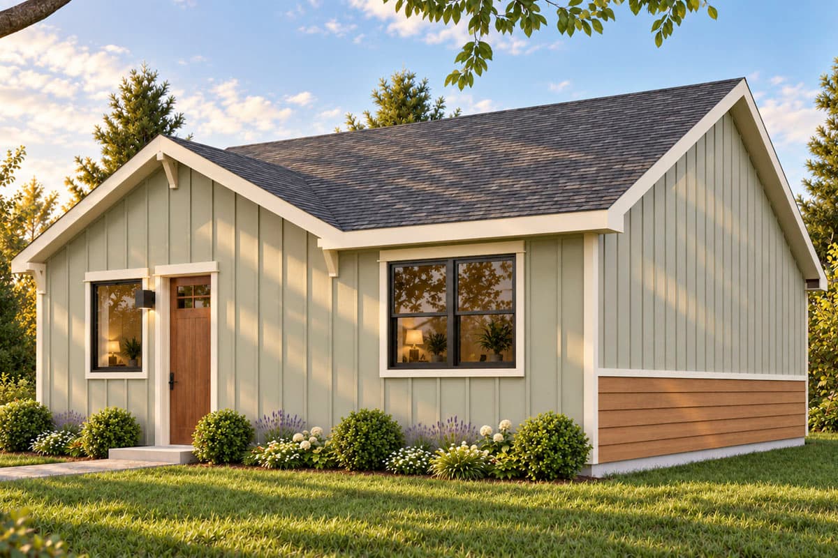 Plan 307753RAD: Charming Craftsman House Plan with Two Bedrooms and Nine-Foot Ceilings - Image #3 - Country, Craftsman