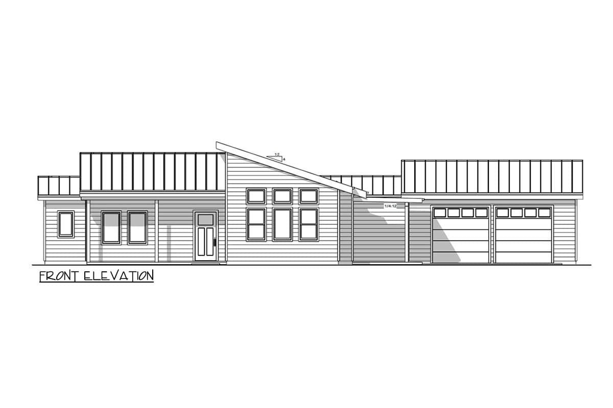Plan 180031VNW: Contemporary Single Level House Plan with Three Bedrooms and Two-Car Garage - Image #5 - Contemporary, Modern