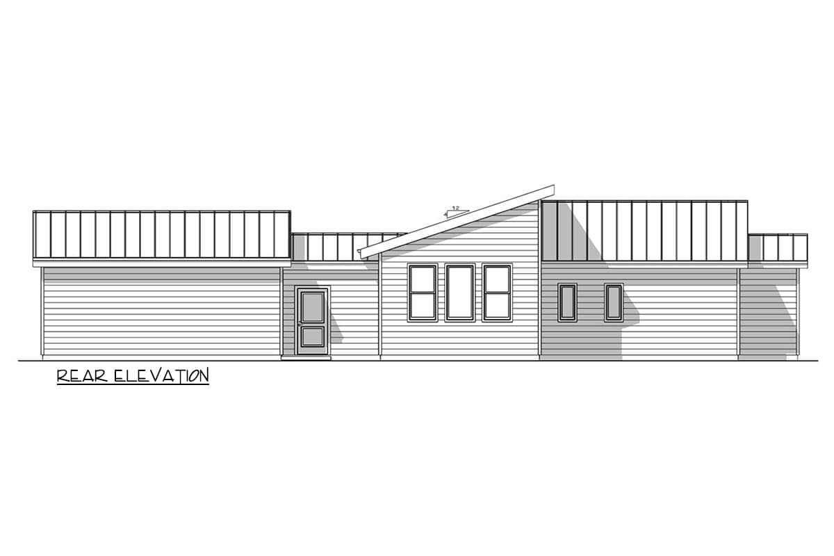 Plan 180031VNW: Contemporary Single Level House Plan with Three Bedrooms and Two-Car Garage - Image #7 - Contemporary, Modern