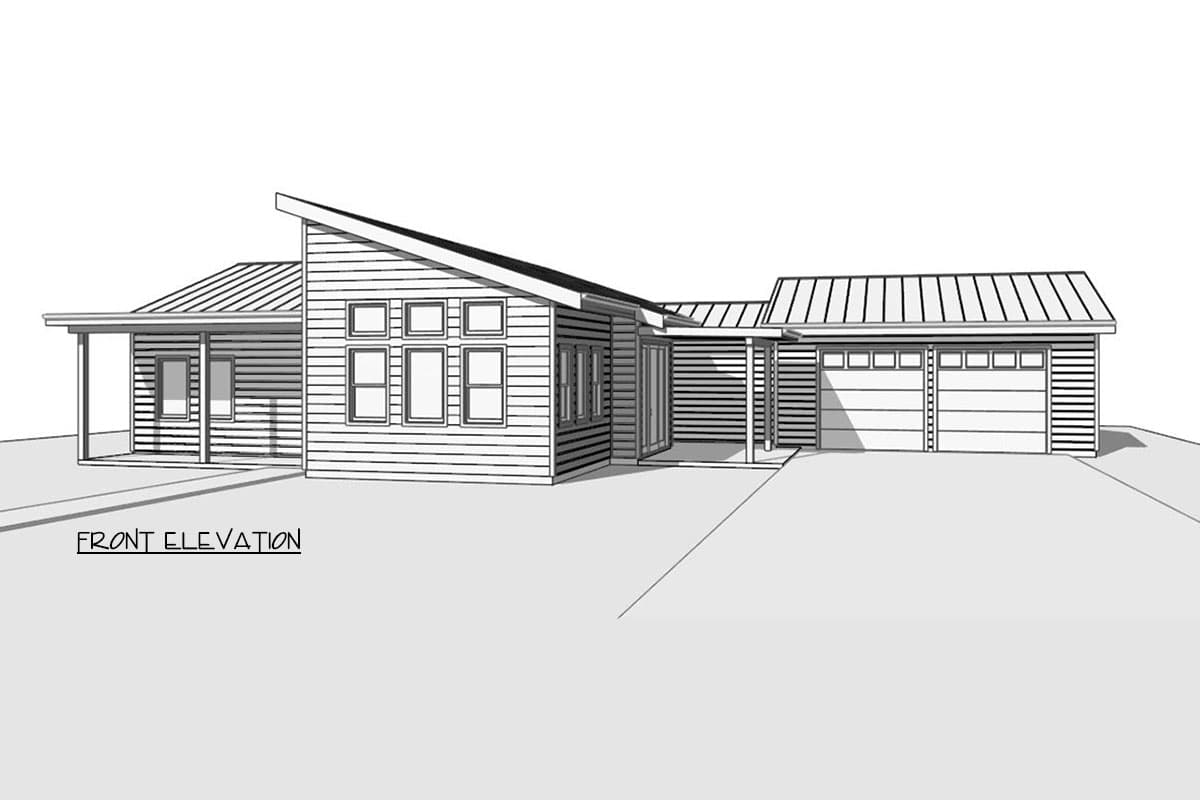 Plan 180031VNW: Contemporary Single Level House Plan with Three Bedrooms and Two-Car Garage - Image #6 - Contemporary, Modern