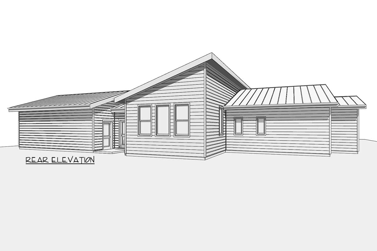 Plan 180031VNW: Contemporary Single Level House Plan with Three Bedrooms and Two-Car Garage - Image #10 - Contemporary, Modern