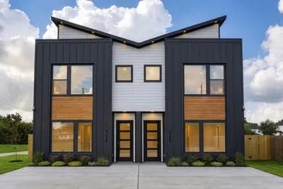 Contemporary Multi-Family House Plan with Two Bedrooms and Modern Style