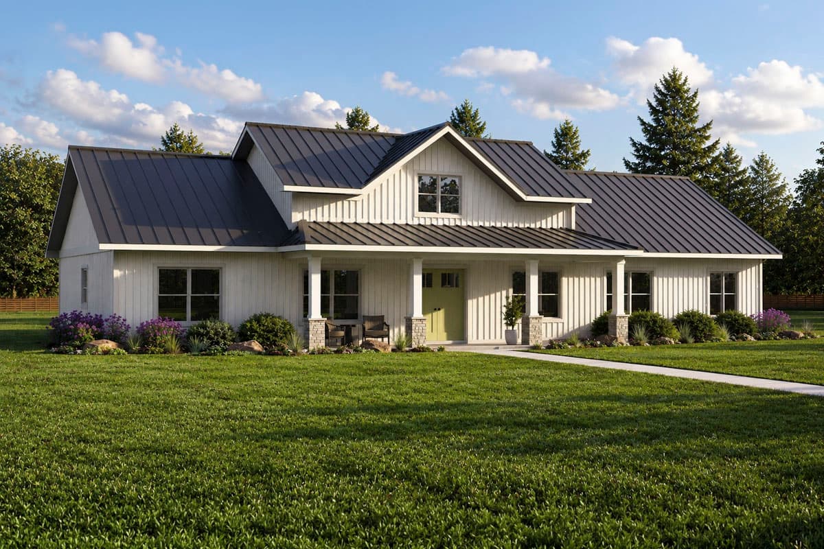 Plan 135476GRA: Charming Farmhouse House Plan with Three Bedrooms and Spacious Outdoor Living - Image #2 - Cottage, Country, Craftsman, Farmhouse