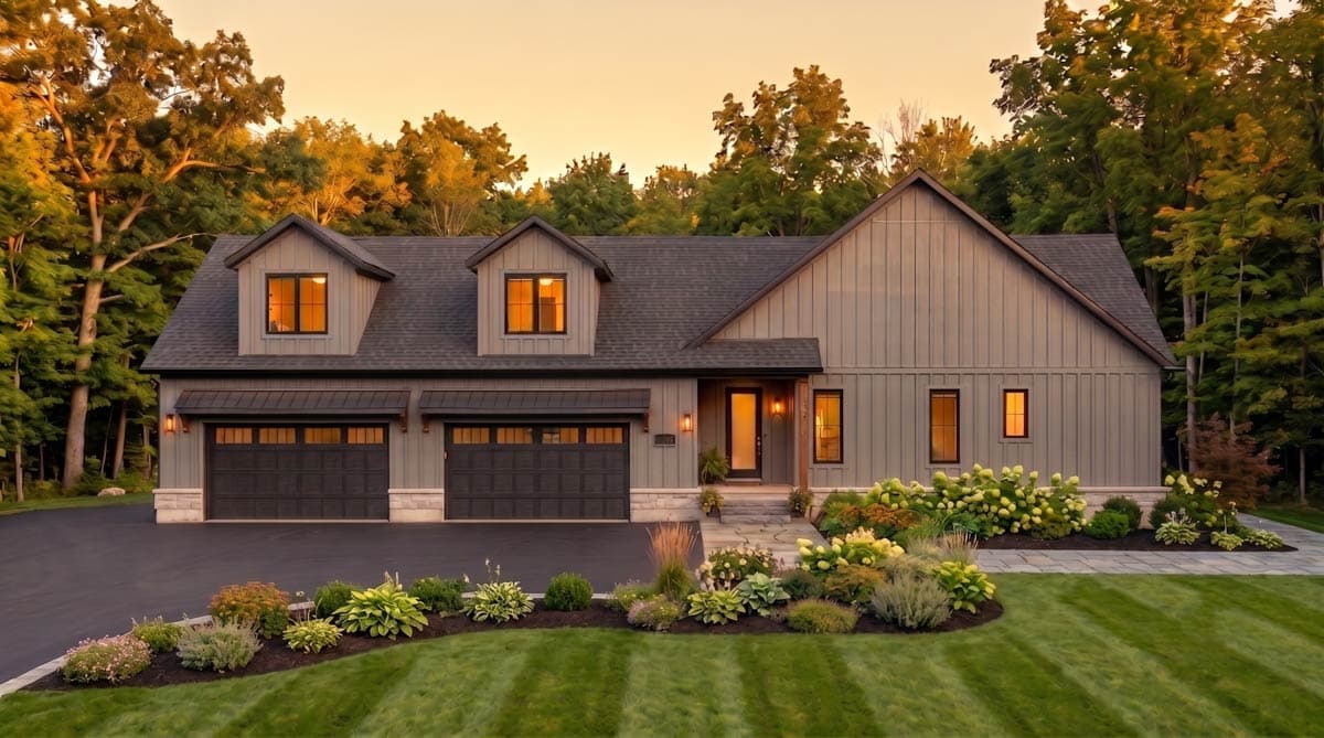 Plan 911080JVD: Spacious Modern Farmhouse House Plan with Three Bedrooms and Large Garage - Image #2 - Country, Craftsman, Farmhouse, Modern Farmhouse, New American