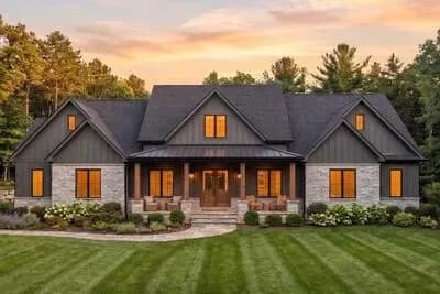Spacious Modern Farmhouse House Plan with Three Bedrooms and Large Garage