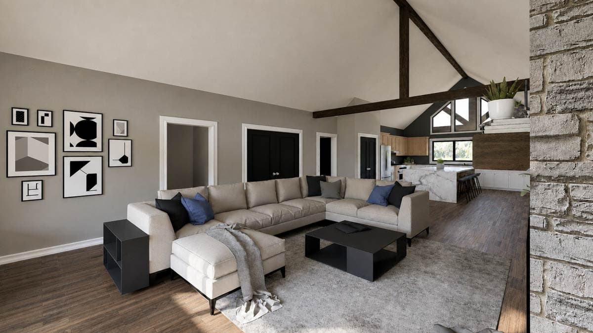 Plan 135477GRA: Modern Farmhouse House Plan with Four Bedrooms and Attached Four-Car Garage - Image #6 - Country, Craftsman, Farmhouse, Modern Farmhouse, New American